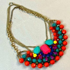 Neon and colorful beads with gold chain